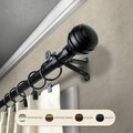 Central Design 0.8125 in. Louise Curtain Rod with 28 to 48 in. Extension, Black 4891-282